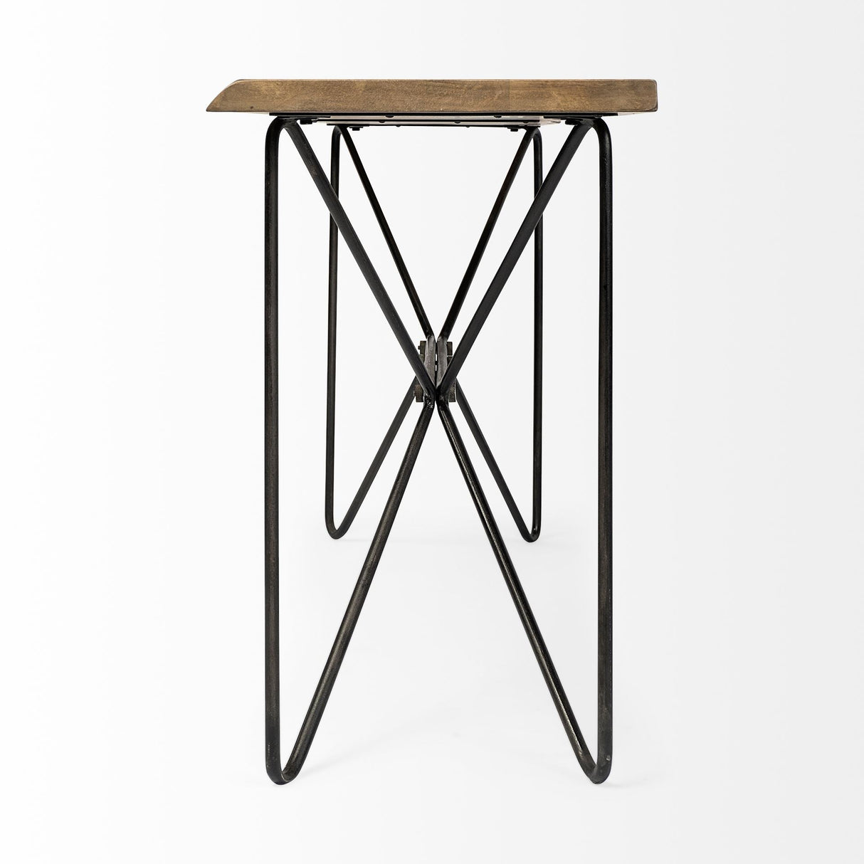 Papillion I 66L x 16W Blonde Wood and Iron Console Table by Mercana at Eve Furniture