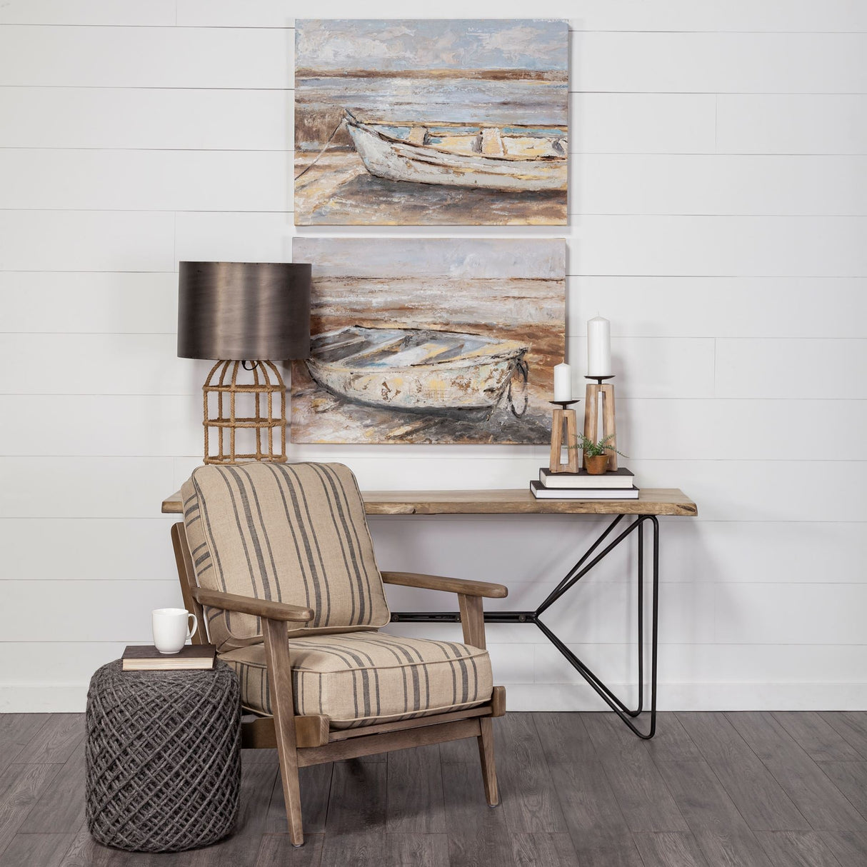 Papillion I Natural Solid Wood and Iron Console Table by Mercana at Eve Furniture