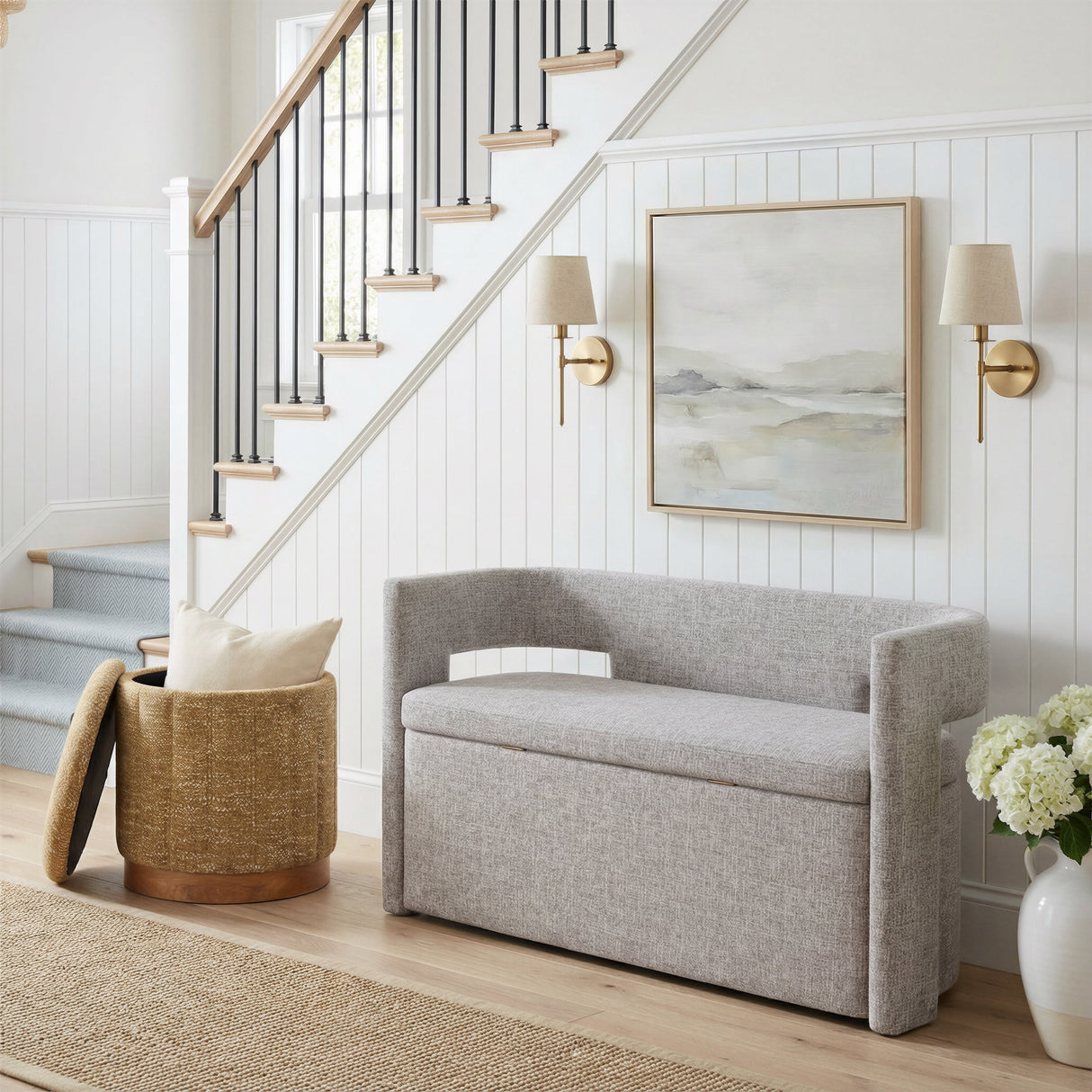 Papua Gray Storage Bench by Zuomod at Eve Furniture