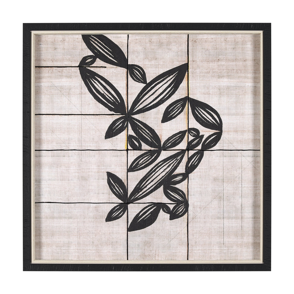 Papyrus Foliage II by Mercana Studio a Hand Embellished Textured Framed Art Print by Mercana at Eve Furniture