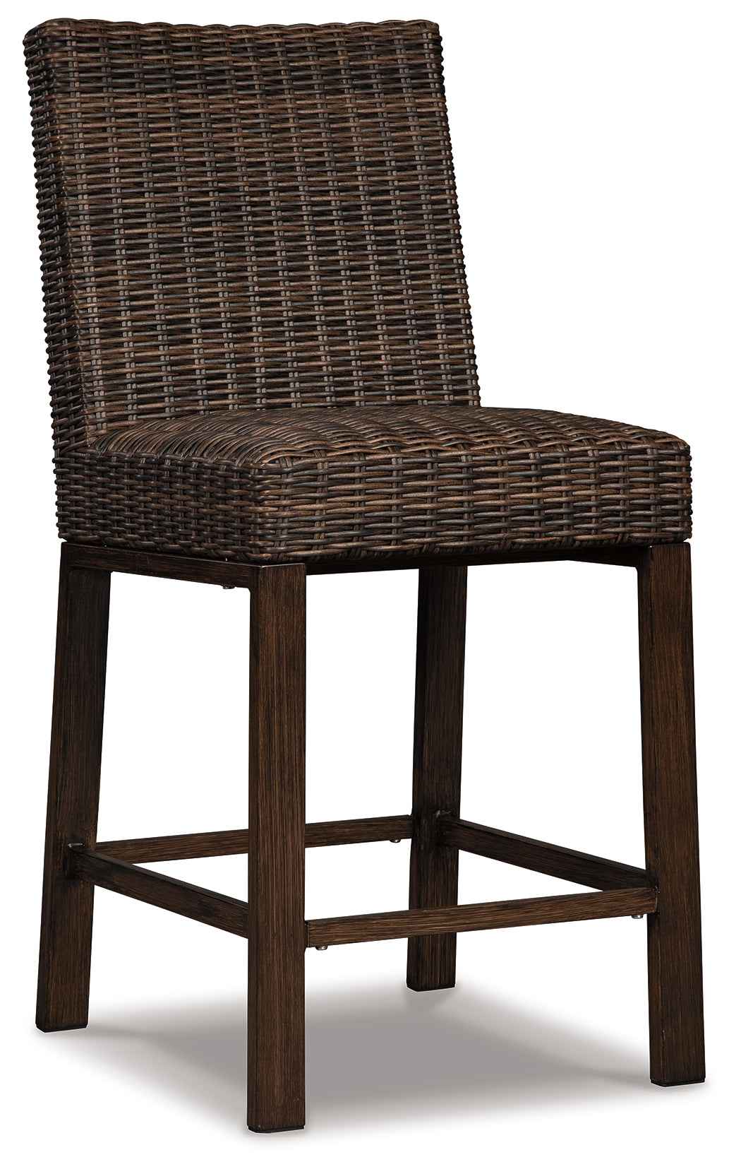 Paradise Trail Medium Brown Outdoor Bar Fire Pit Table with 6 Barstools by Ashley at Eve Furniture