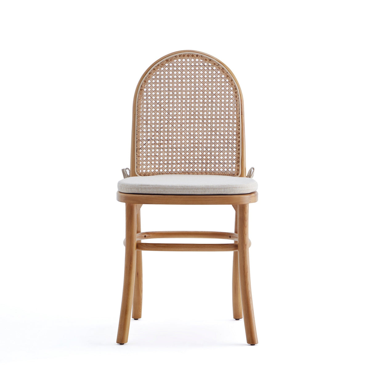 Paragon Dining Chair 1.0 with Cream Cushions in Nature and Cane (set of 2) by Manhattan Comfort at Eve Furniture