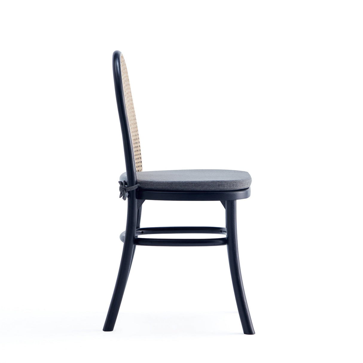 Paragon Dining Chair 1.0 with Grey Cushions in Black and Cane (set of 2) by Manhattan Comfort at Eve Furniture
