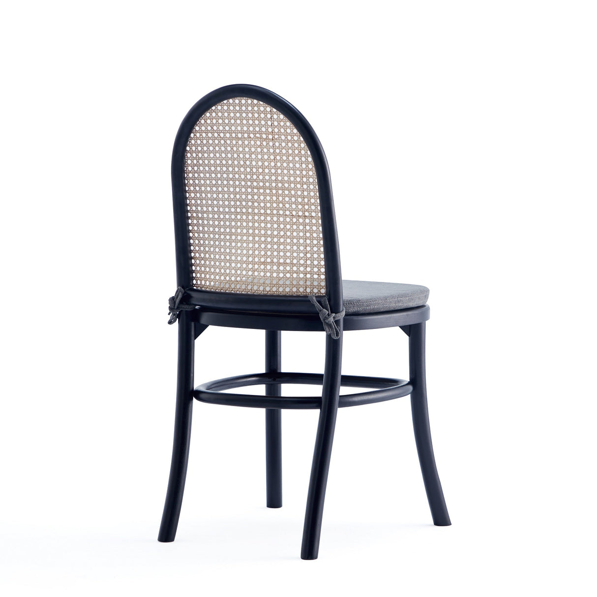 Paragon Dining Chair 1.0 with Grey Cushions in Black and Cane (set of 2) by Manhattan Comfort at Eve Furniture