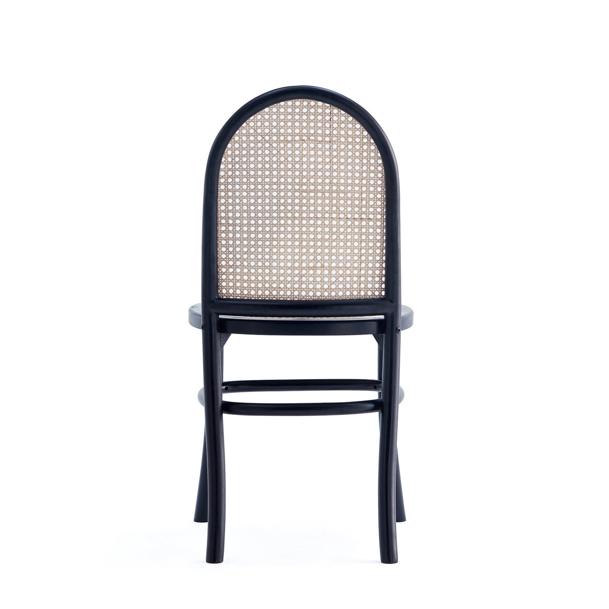 Paragon Dining Chair 1.0 with Grey Cushions in Black and Cane (set of 2) by Manhattan Comfort at Eve Furniture