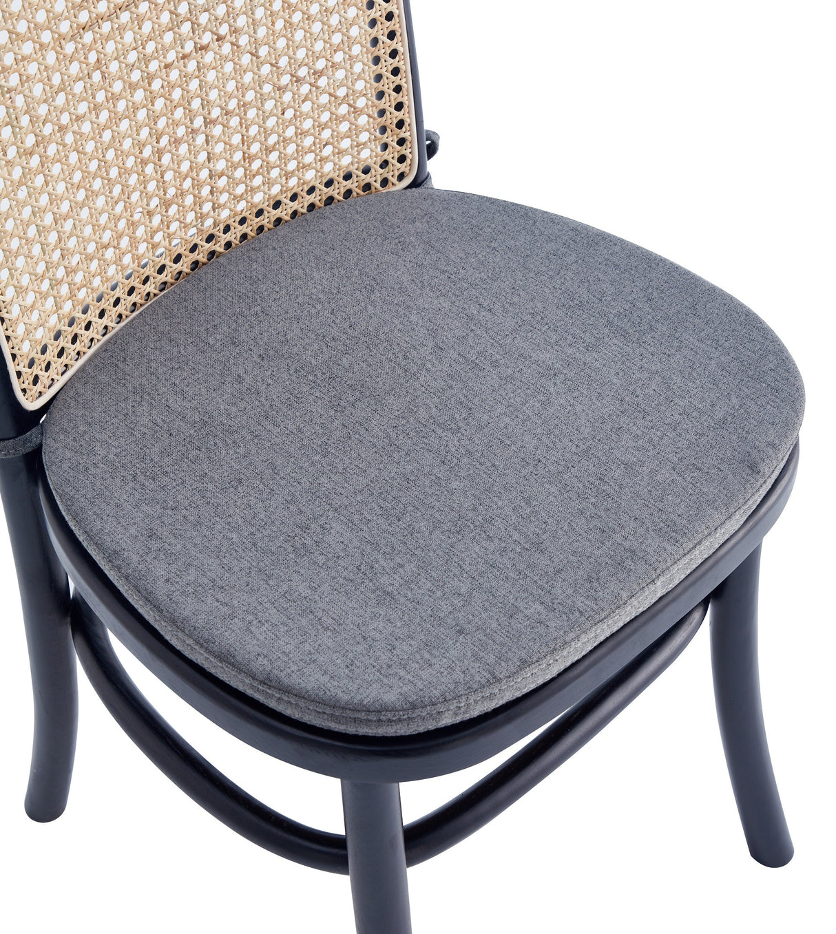 Paragon Dining Chair 1.0 with Grey Cushions in Black and Cane (set of 2) by Manhattan Comfort at Eve Furniture