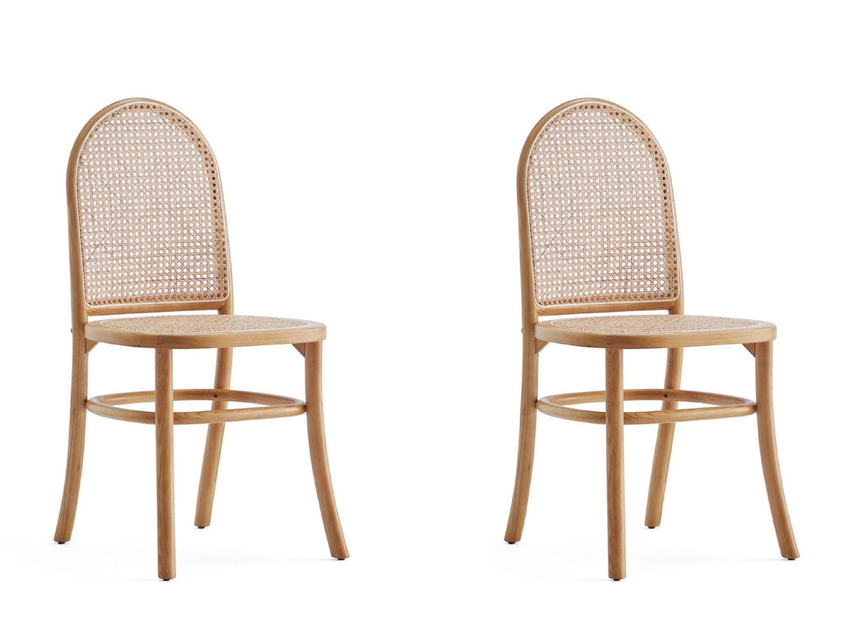 Paragon Dining Chair 2.0 in Nature and Cane (set of 2) by Manhattan Comfort at Eve Furniture