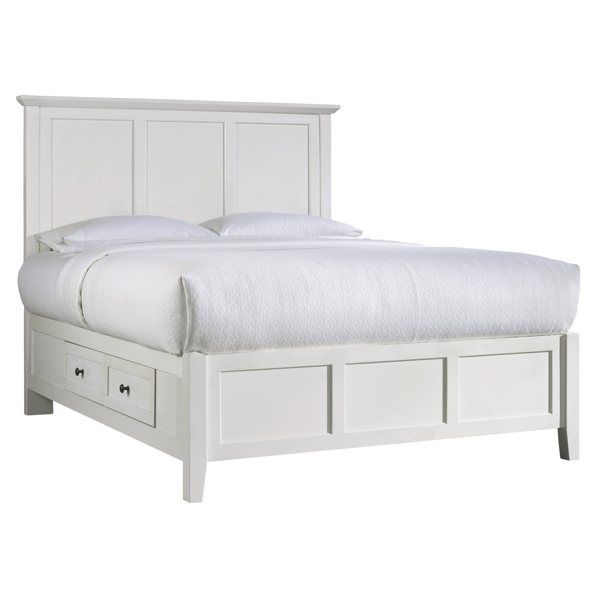 Paragon Four Drawer Wood Full Storage Bed in White by Modus Furniture at Eve Furniture