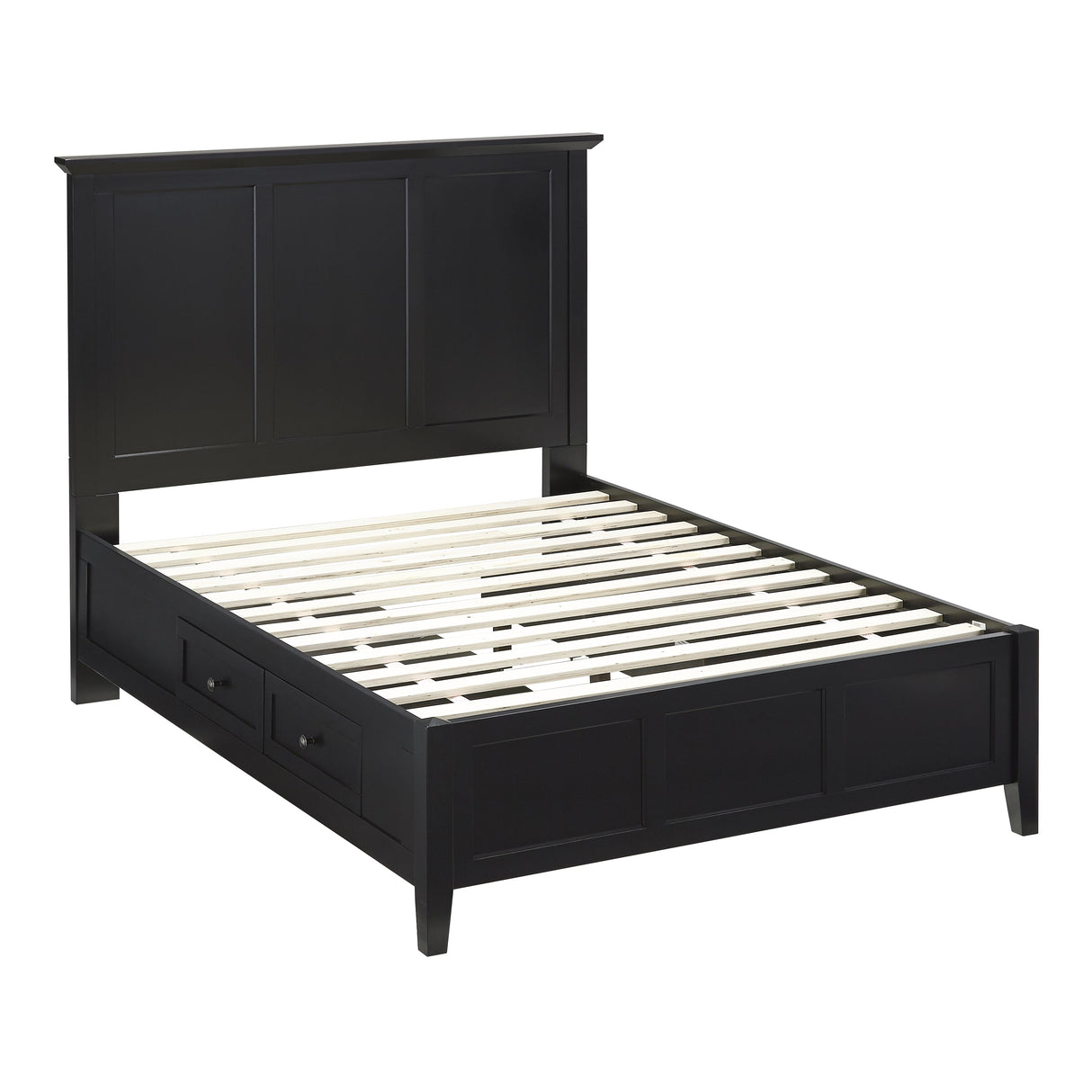 Paragon Four Drawer Wood Queen Storage Bed in Black by Modus Furniture at Eve Furniture