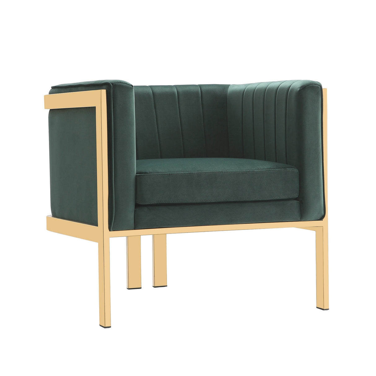 Paramount Accent Armchair in Forest Green and Polished Brass (set of 2) by Manhattan Comfort at Eve Furniture