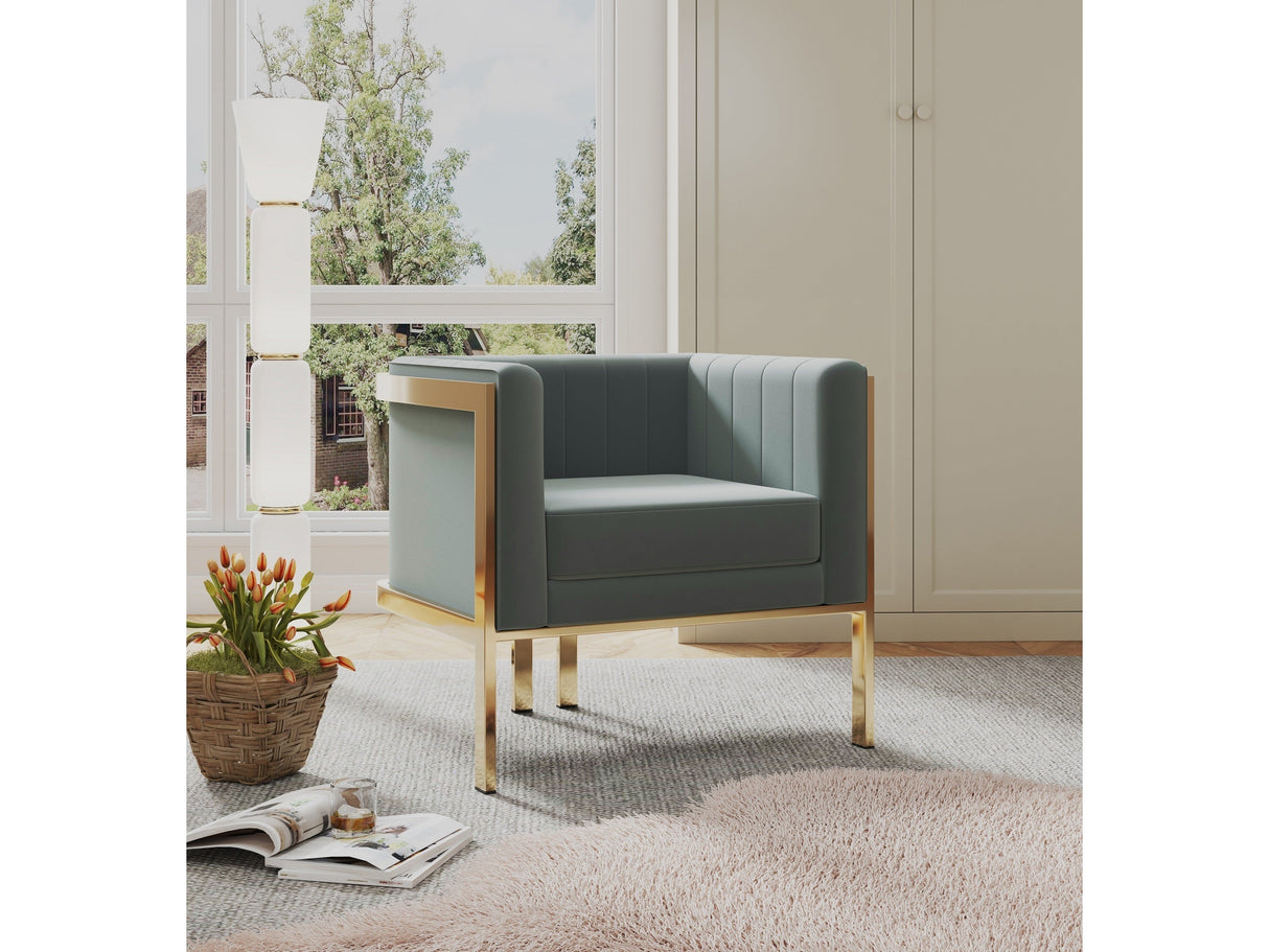 Paramount Accent Armchair in Warm Grey and Polished Brass (set of 2) by Manhattan Comfort at Eve Furniture