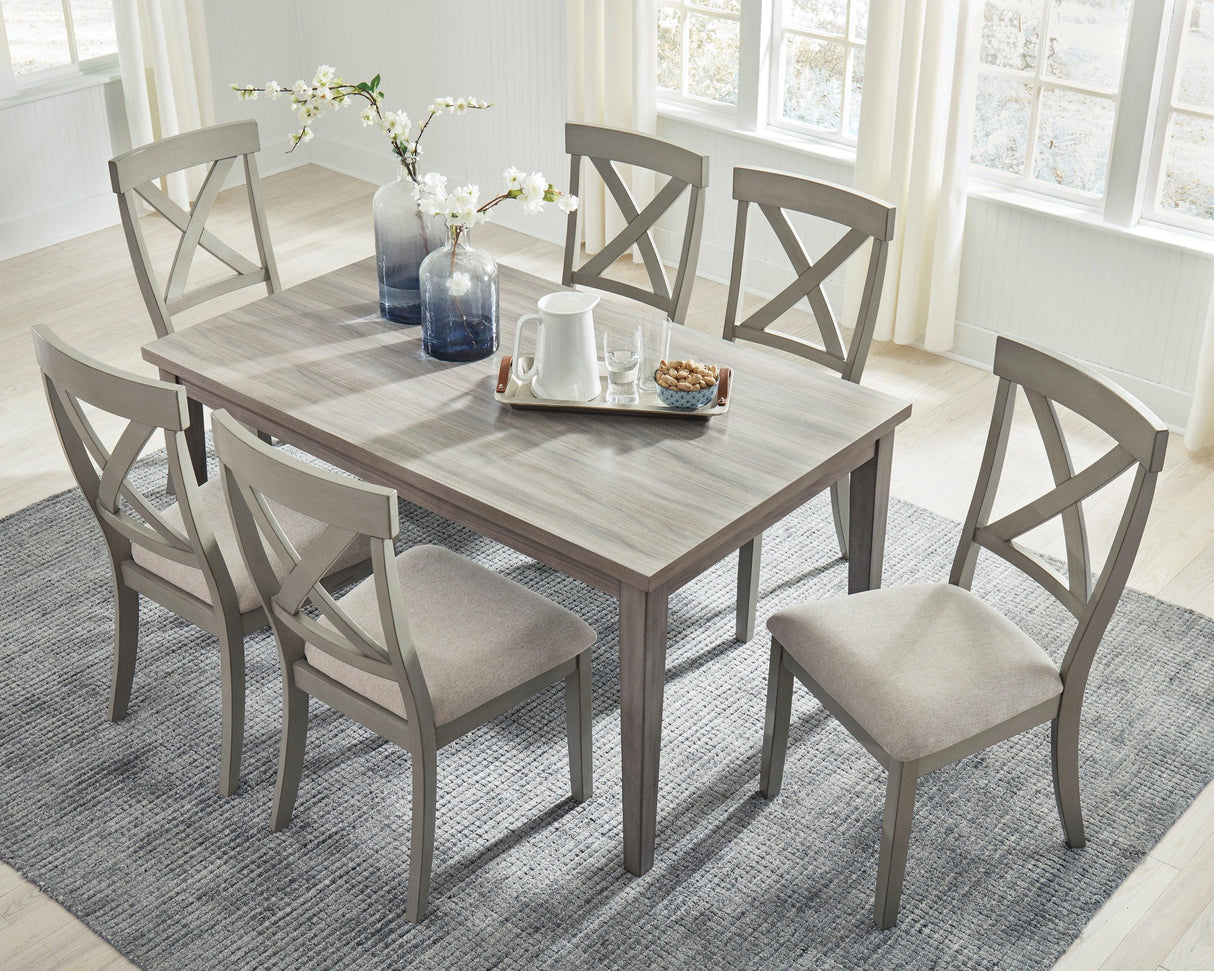 Parellen Beige/Gray Rectangular Dining Set by Ashley at Eve Furniture