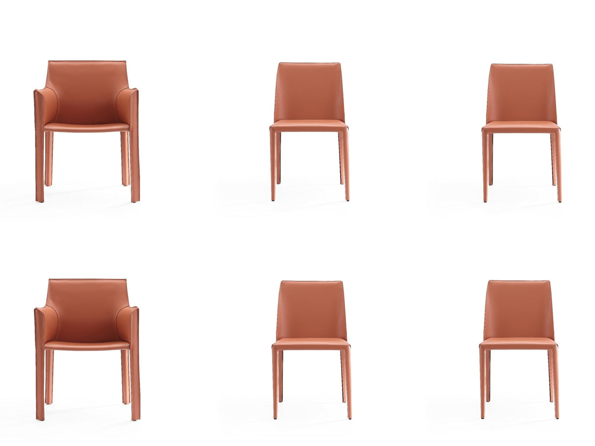Paris 6-Piece Dining Chairs in Clay by Manhattan Comfort at Eve Furniture