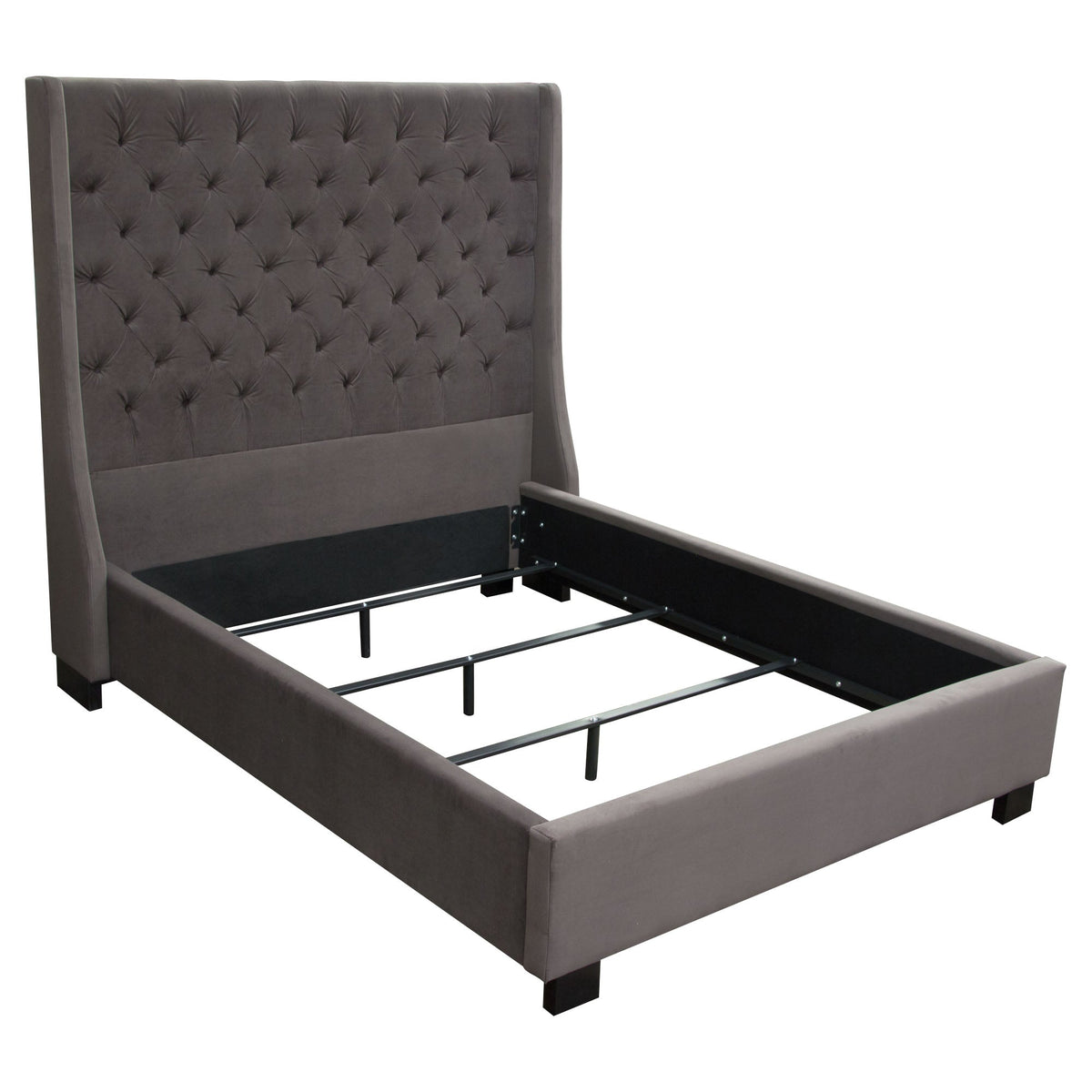 Park Avenue Smoke Grey Eastern King Tufted Bed by Diamond Sofa at Eve Furniture
