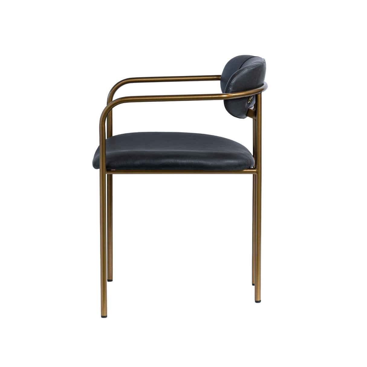 Parker Black Leather Seat Gold Metal Dining Chair, Set of 2 by Mercana at Eve Furniture