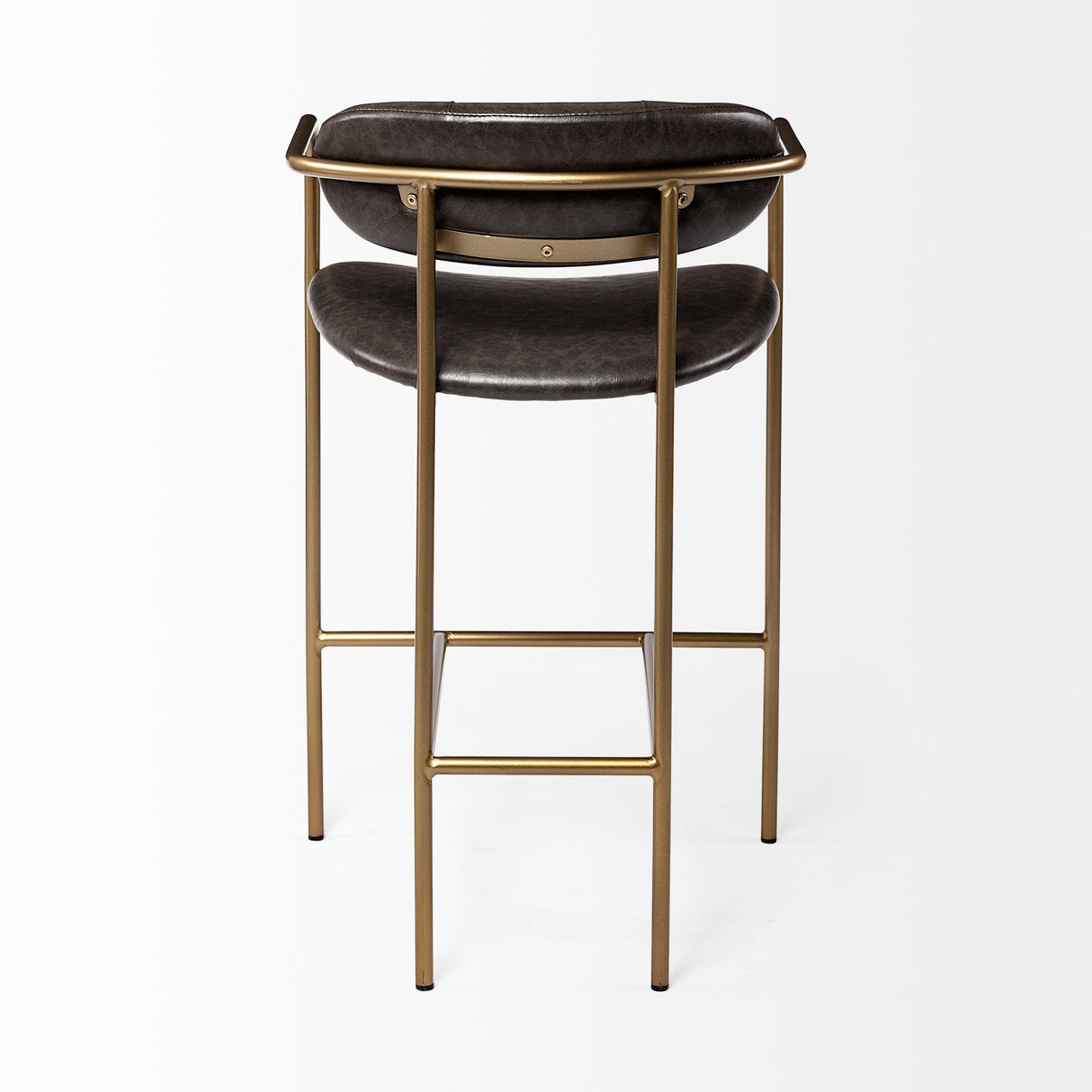 Parker Brown Faux Leather Seat Gold Metal Counter Stool by Mercana at Eve Furniture