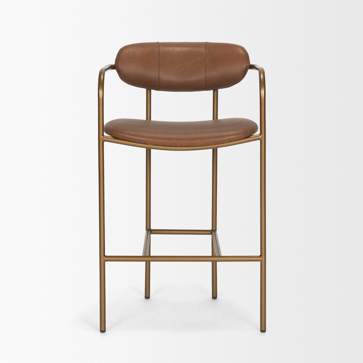 Parker Brown Leather Seat Gold Metal Counter Stool by Mercana at Eve Furniture