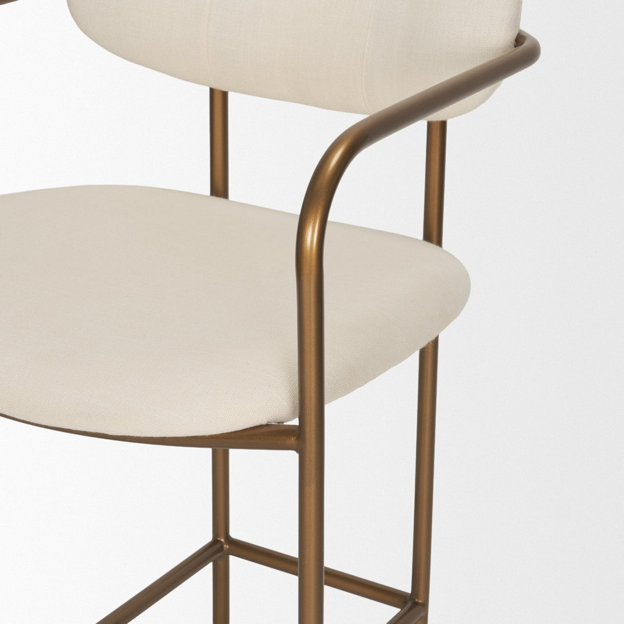 Parker Cream Fabric Seat Gold Metal Counter Stool by Mercana at Eve Furniture