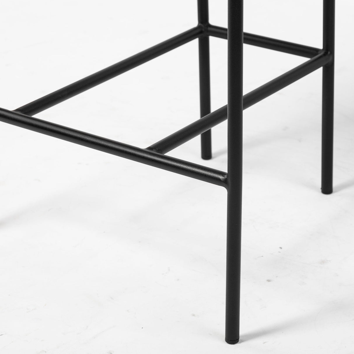 Parker Gray Fabric Seat Black Metal Counter Stool by Mercana at Eve Furniture