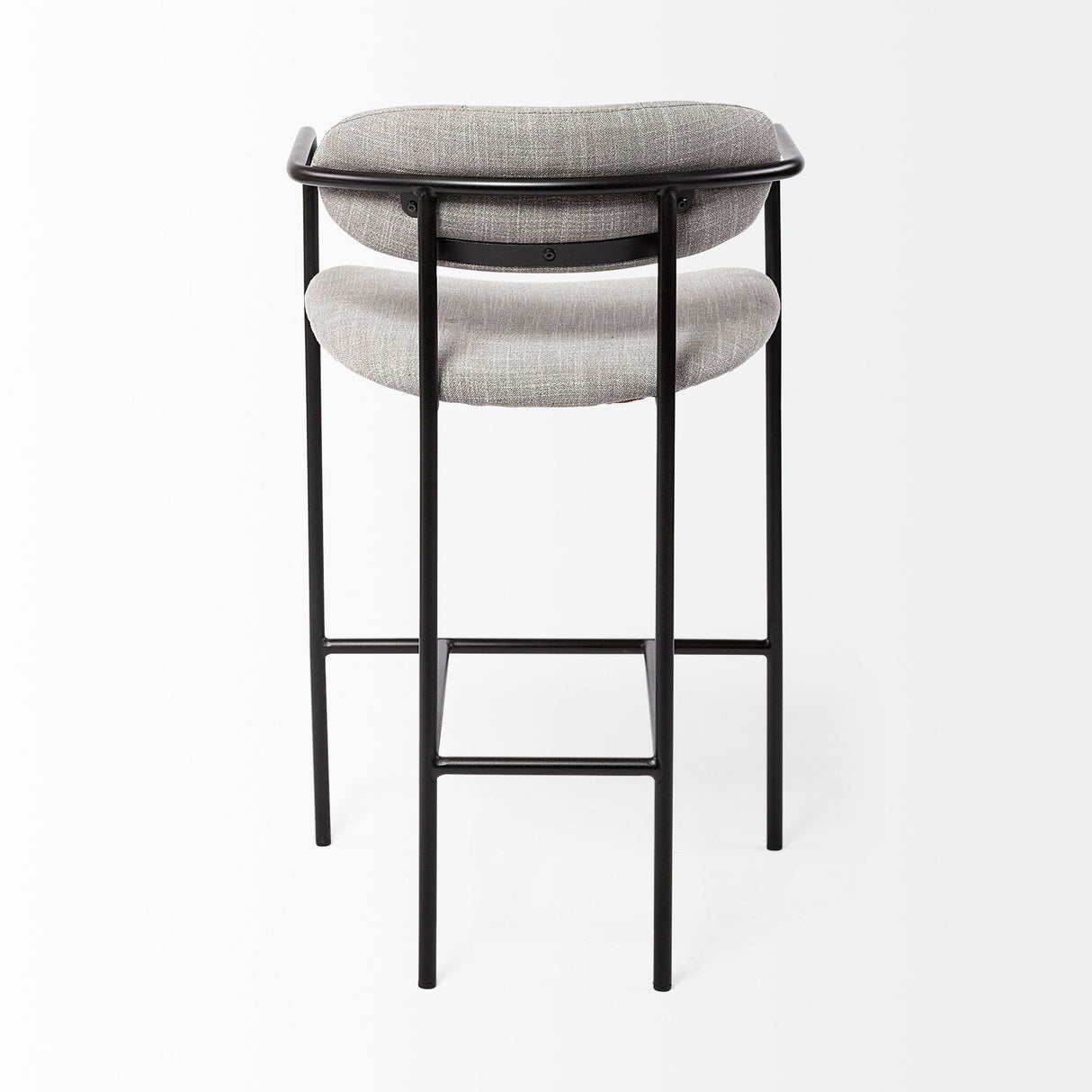 Parker Gray Fabric Seat Black Metal Counter Stool by Mercana at Eve Furniture