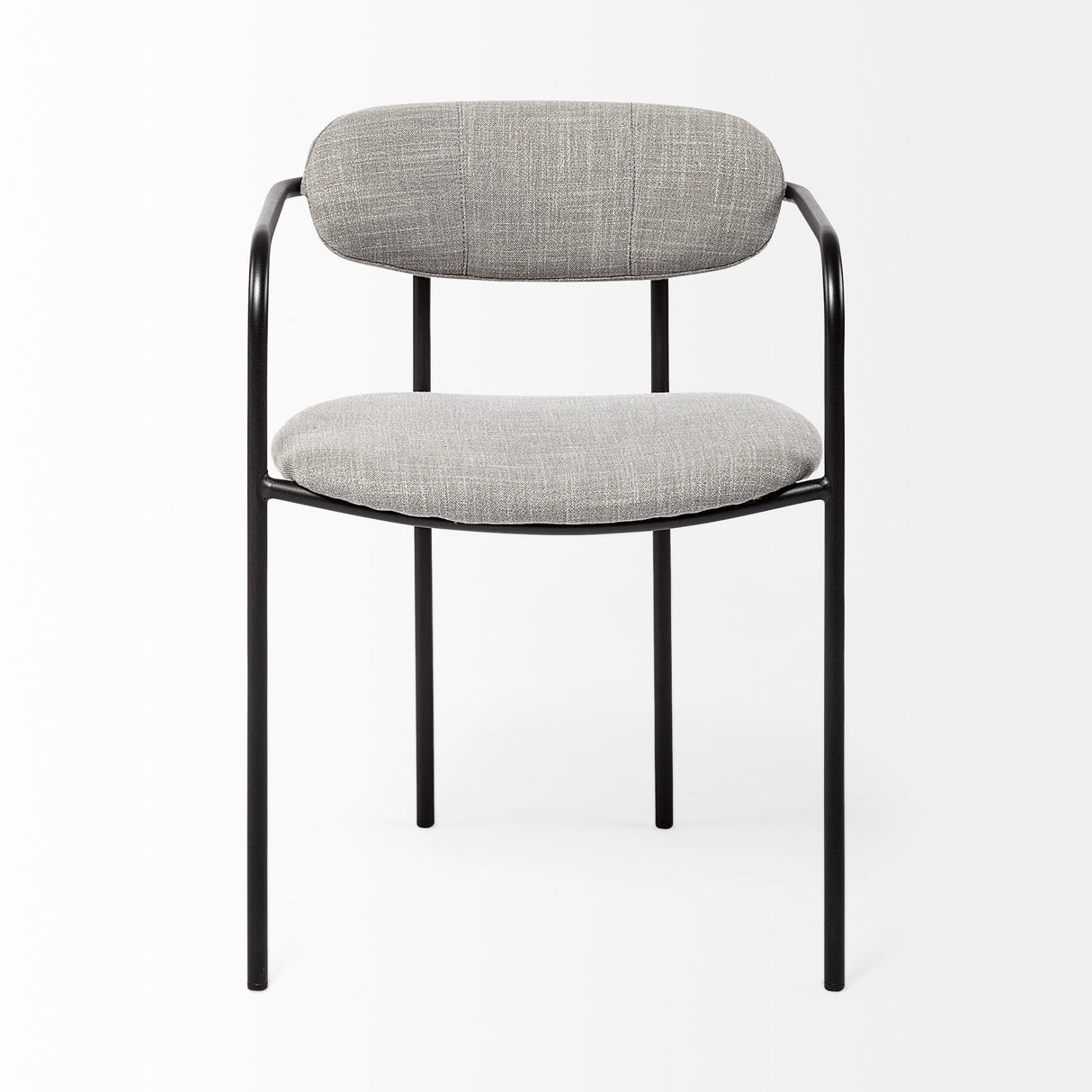 Parker Gray Fabric Seat Black Metal Dining Chair, Set of 2 by Mercana at Eve Furniture