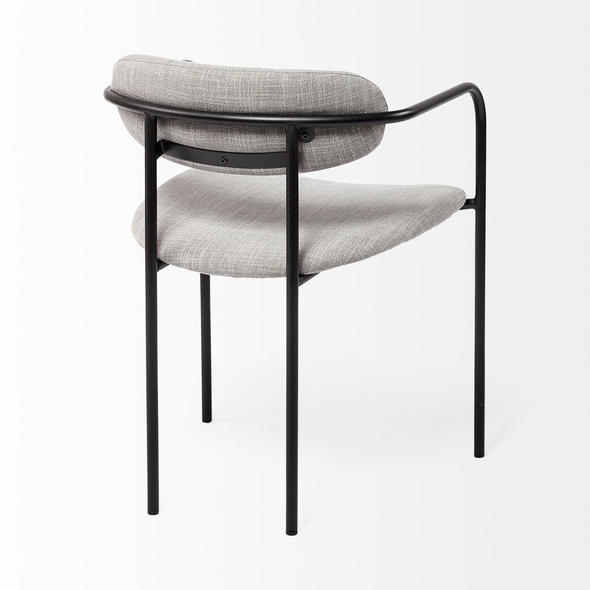 Parker Gray Fabric Seat Black Metal Dining Chair, Set of 2 by Mercana at Eve Furniture