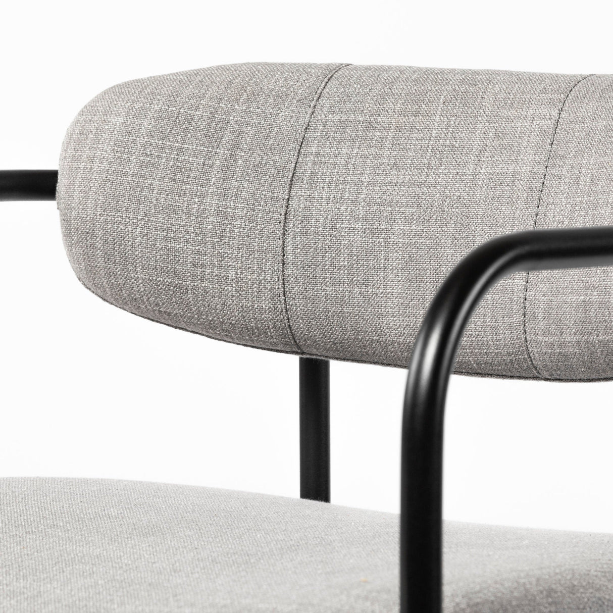 Parker Gray Fabric Seat Black Metal Dining Chair, Set of 2 by Mercana at Eve Furniture