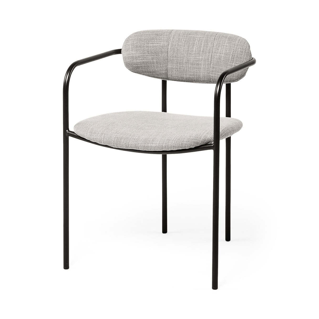 Parker Gray Fabric Seat Black Metal Dining Chair, Set of 2 by Mercana at Eve Furniture