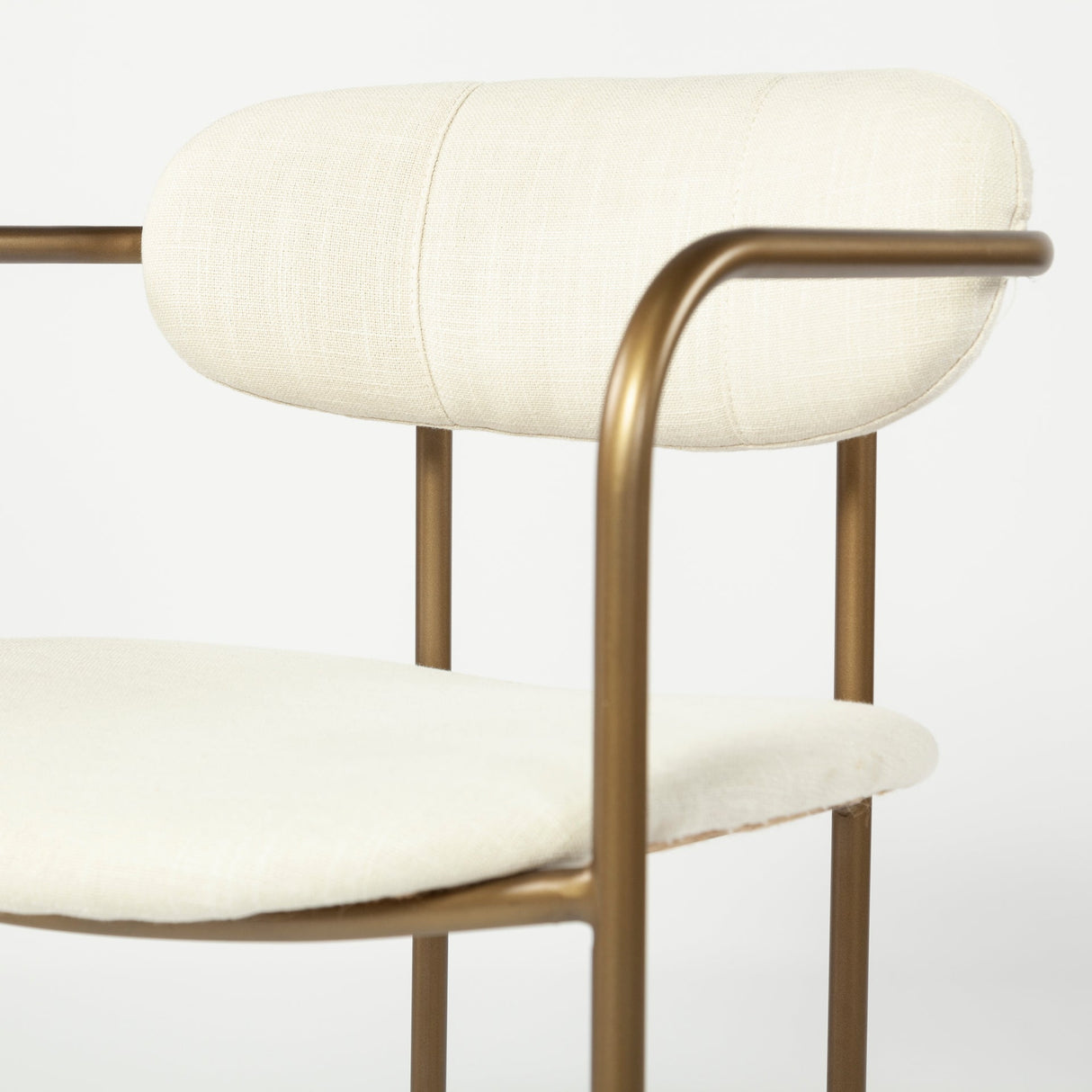 Parker I Cream Fabric Seat Gold Metal Frame Dining Chair, Set of 2 by Mercana at Eve Furniture