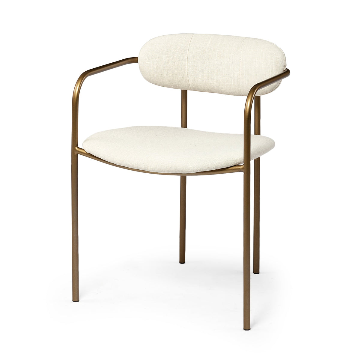 Parker I Cream Fabric Seat Gold Metal Frame Dining Chair, Set of 2 by Mercana at Eve Furniture