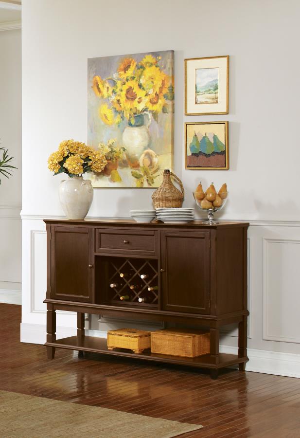 Parkins Server with Lower Shelf Rustic Espresso by Coaster at Eve Furniture