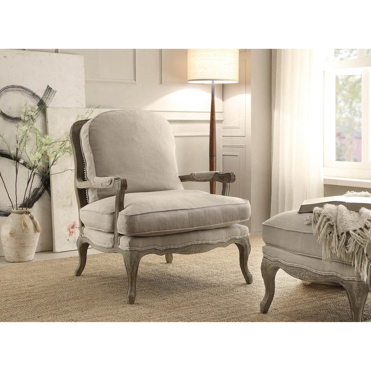 Parlier Show Wood Ottoman by Homelegance at Eve Furniture