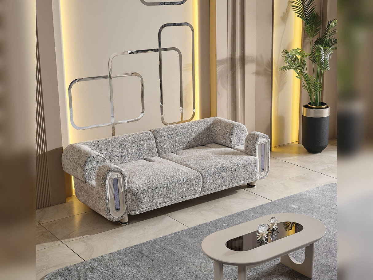 Parma Light Grey Convertible Sofa by Furnia at Eve Furniture