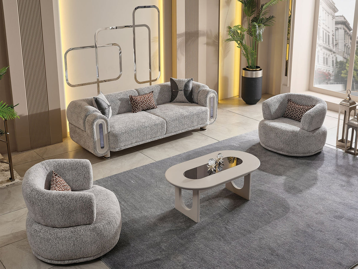 Parma Light Grey Convertible Sofa by Furnia at Eve Furniture