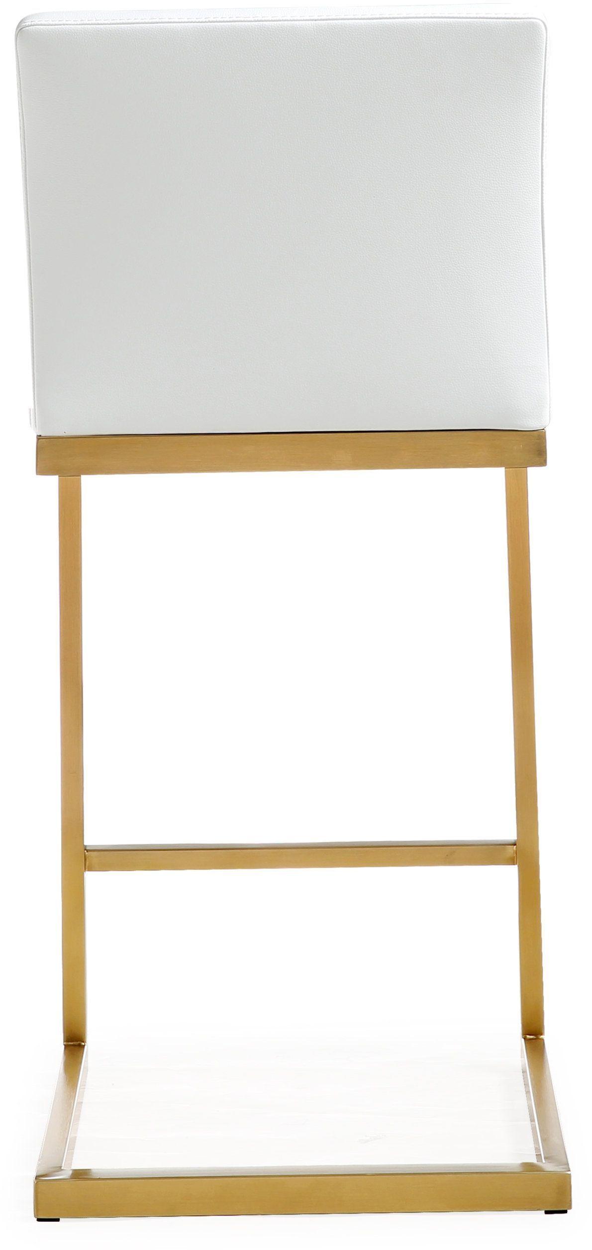 Parma Performance Vegan Leather and Gold Stainless Steel Counter Stool - Set of 2 by TOV Furniture at Eve Furniture