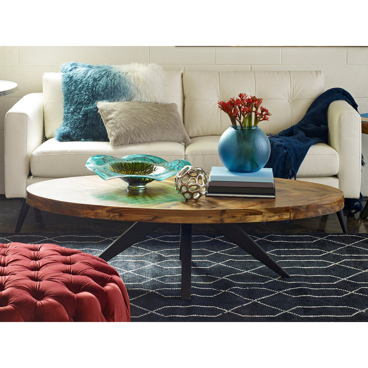 Parq Amber Oval Coffee Table by Moe's Home at Eve Furniture