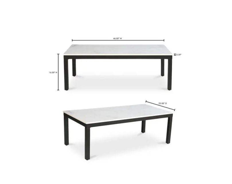 Parson Coffee Table -White by Moe's Home at Eve Furniture