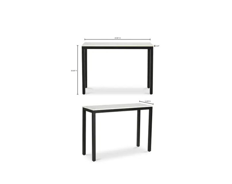 Parson Console Table - White by Moe's Home at Eve Furniture