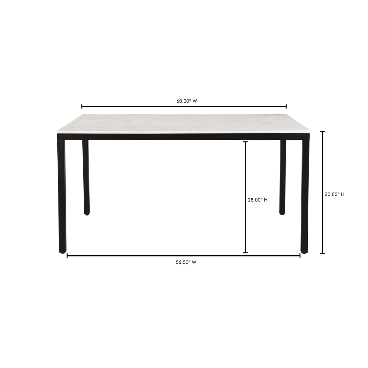 Parson White Marble Small Dining Table by Moe's Home at Eve Furniture
