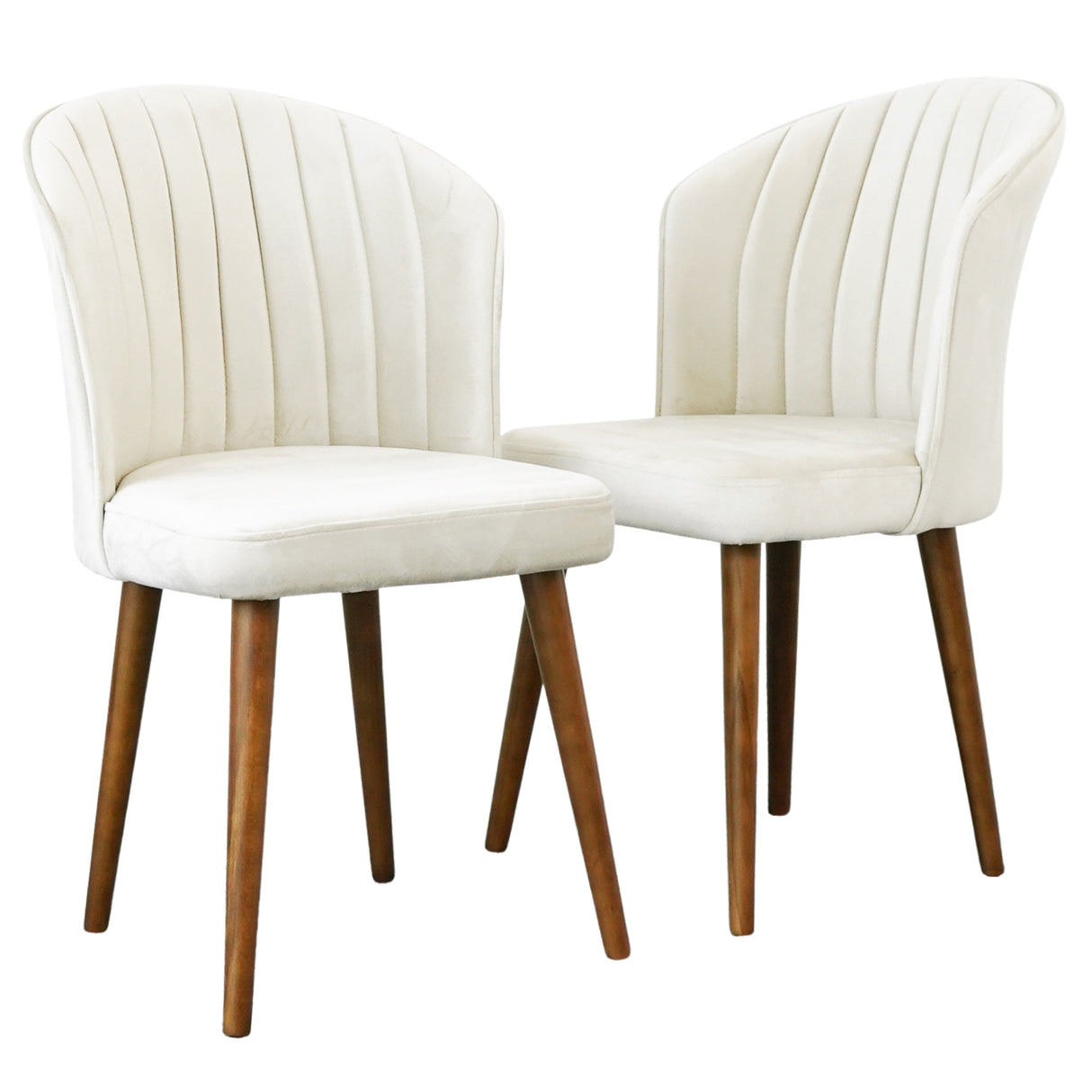Parsons Dining Chair Set of 2 - Beige Velvet by Ashcroft Imports at Eve Furniture