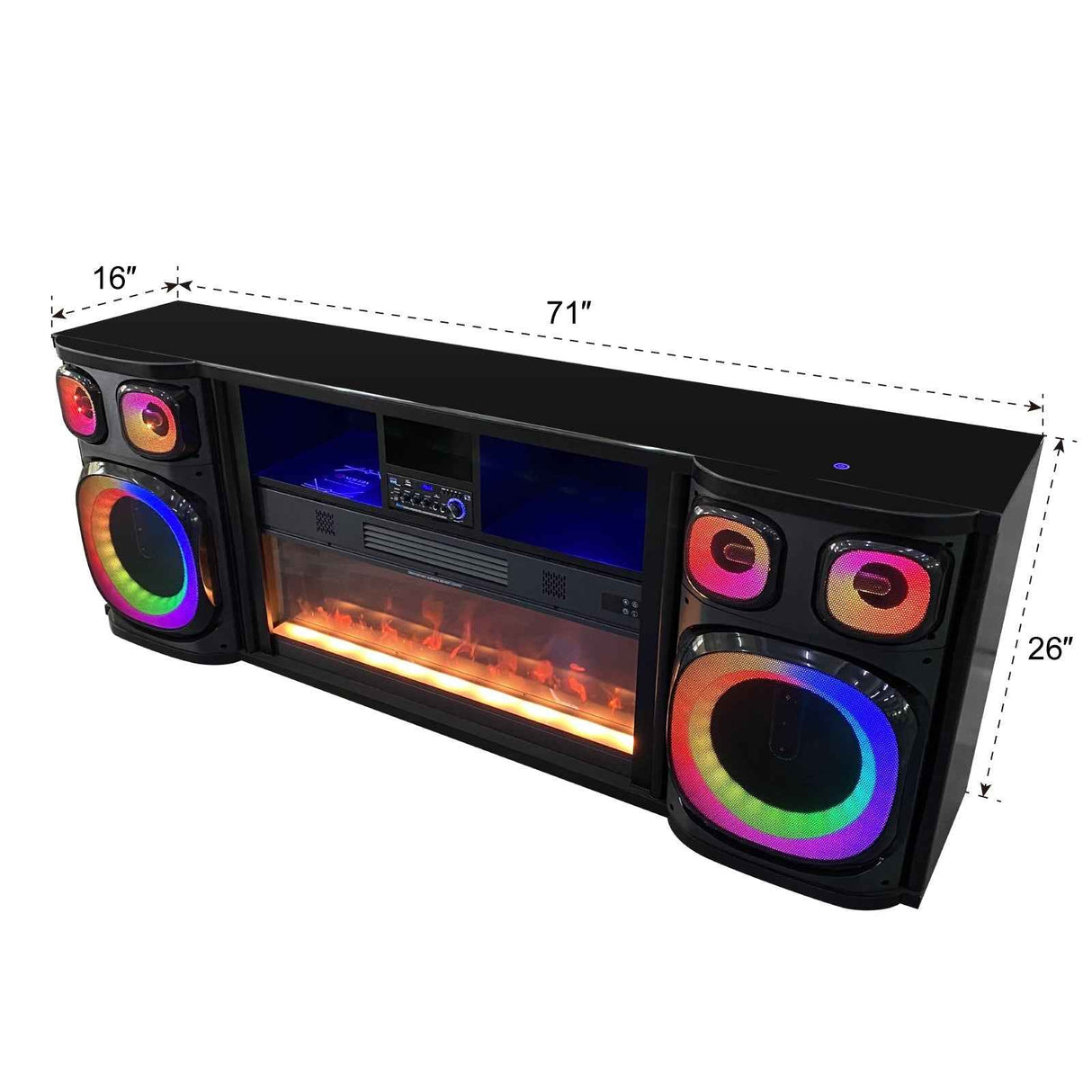 Party On Black Fireplace by New Era Innovations at Eve Furniture
