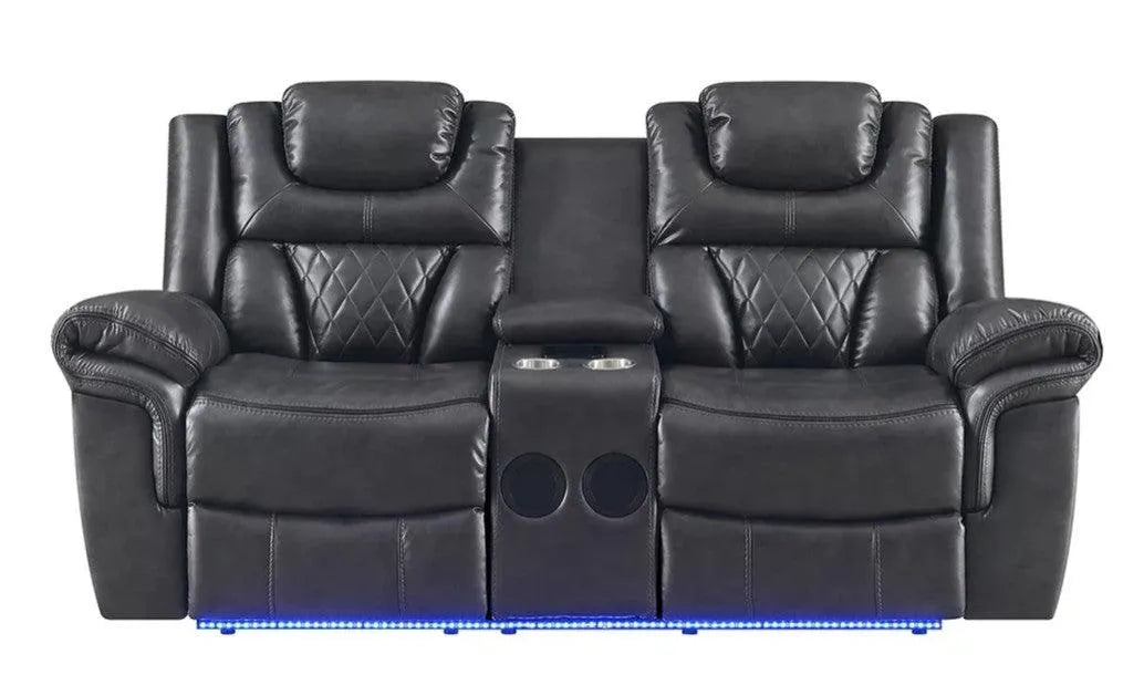 Party Time Grey 3-Piece Power Reclining Living Room Set by New Era Innovations at Eve Furniture