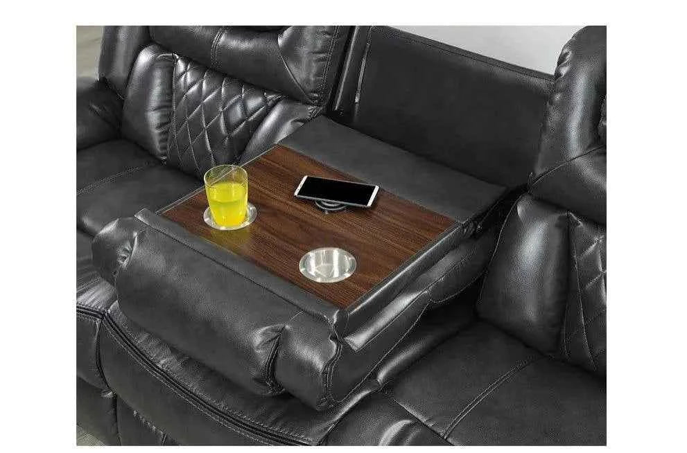 Party Time Grey 3-Piece Power Reclining Living Room Set by New Era Innovations at Eve Furniture