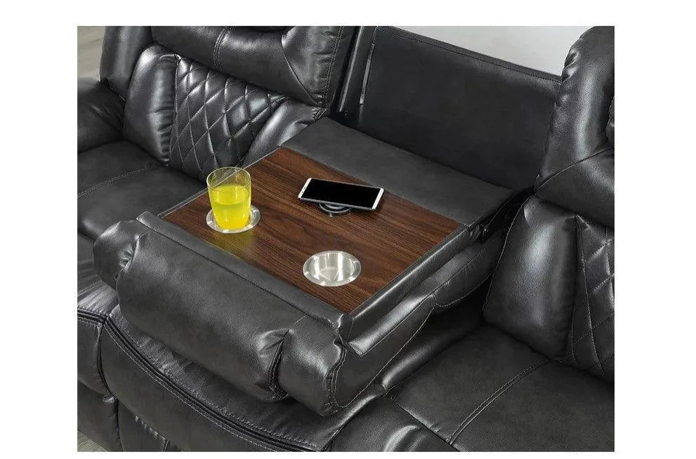 Party Time Grey 3-Piece Power Reclining Living Room Set by New Era Innovations at Eve Furniture