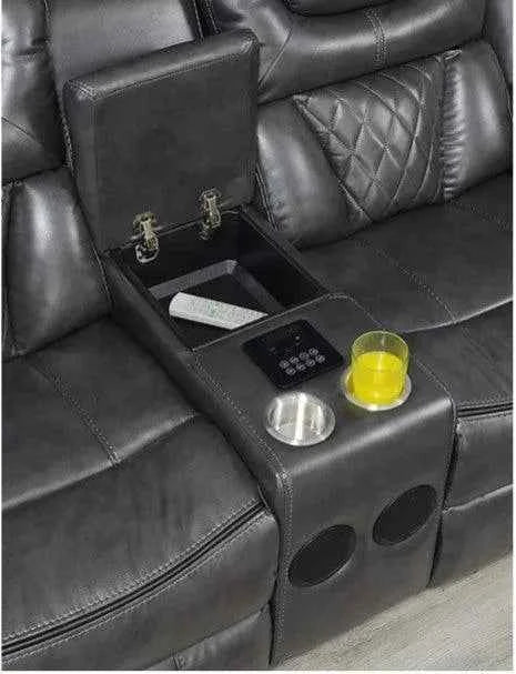 Party Time Grey 3-Piece Power Reclining Living Room Set by New Era Innovations at Eve Furniture