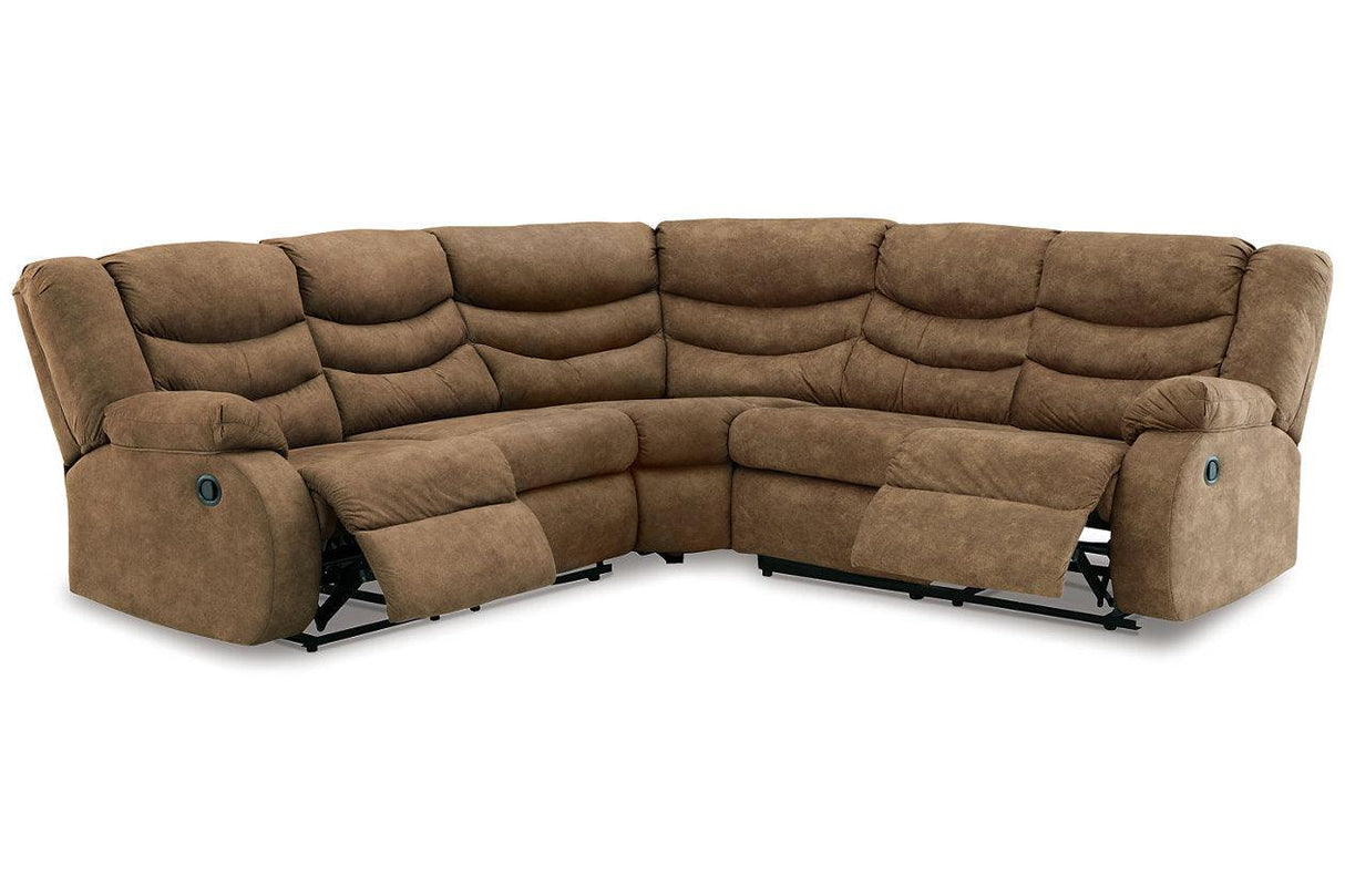 Partymate Brindle 2-Piece Reclining Sectional by Ashley at Eve Furniture