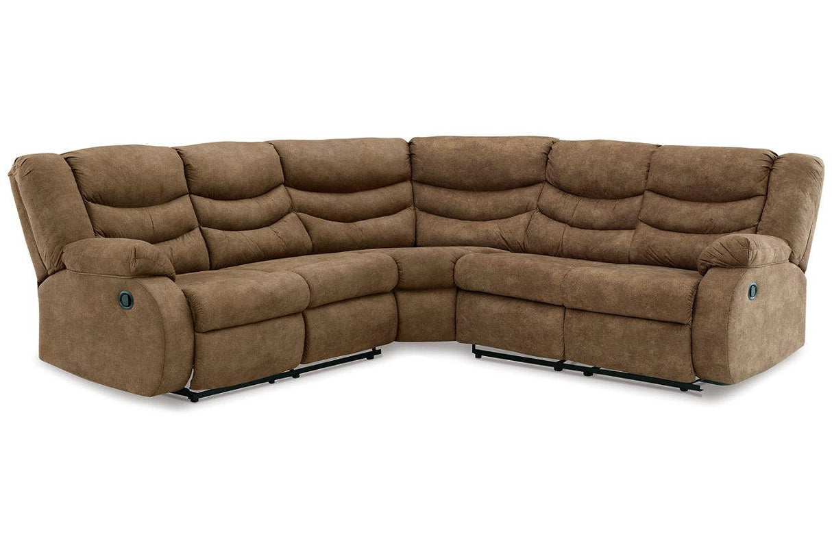 Partymate Brindle 2-Piece Reclining Sectional by Ashley at Eve Furniture