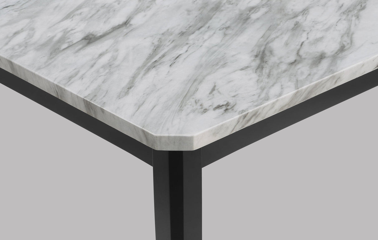 Pascal White and Black Faux Marble Dining Table by Crown Mark at Eve Furniture