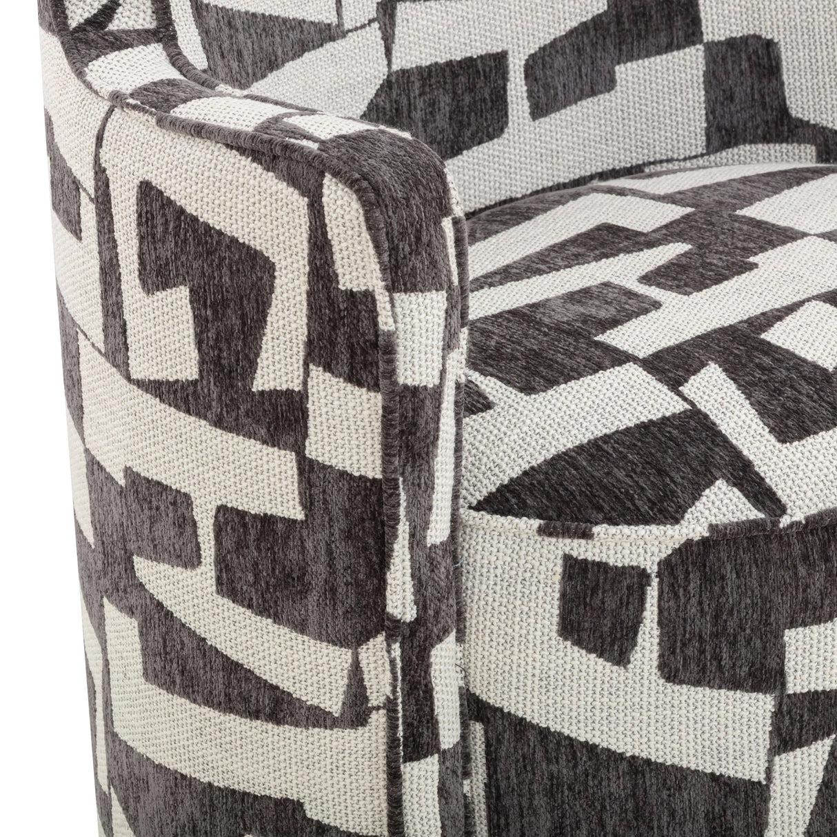 Passe Black Performance Jacquard Swivel Chair by TOV Furniture at Eve Furniture