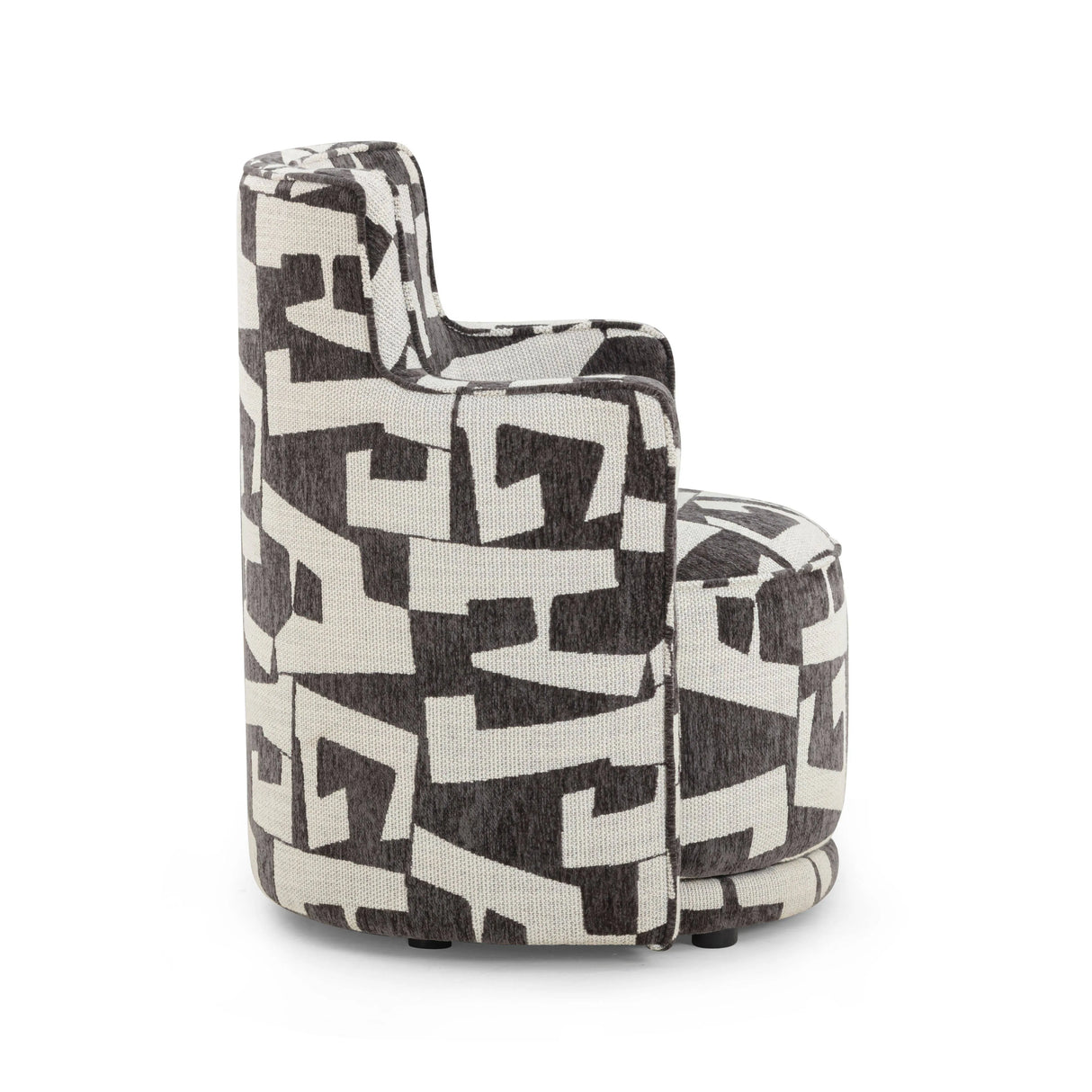 Passe Black Performance Jacquard Swivel Chair by TOV Furniture at Eve Furniture